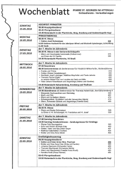 Aktuelle Gottesdienste und Verlautbarungen