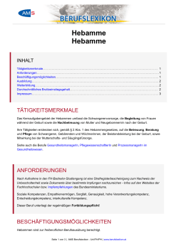 Hebamme Hebamme - Berufslexikon