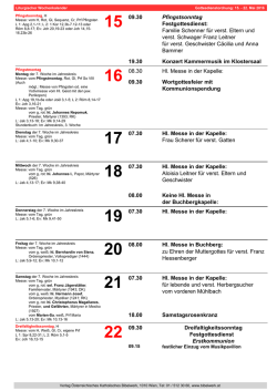 Gottesdienstordnung - in der Pfarre Traunkirchen!