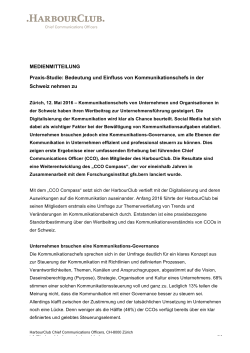 MEDIENMITTEILUNG Praxis-Studie: Bedeutung und