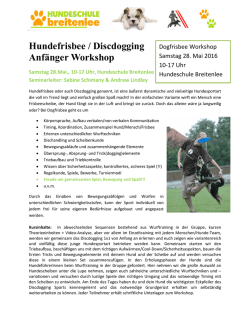 Hundefrisbee / Discdogging Anf&auml;nger Workshop