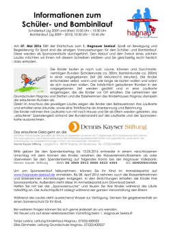 Informationen zum Sch&uuml;ler- und Bambinilauf - Anmeldungs