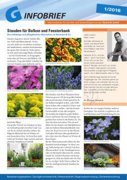 infobrief - Gerhardt GmbH