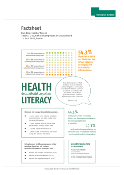 Factsheet Gesundheitskompetenz