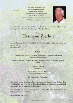 Hermann Zierhut - Bestattung Lesiak