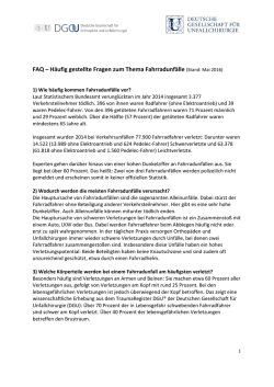 Häufig gestellte Fragen zum Thema Fahrradunfälle (Stand