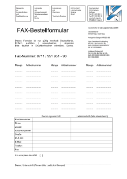 FAX-Bestellformular - KOCH+NAGY Labortechnische Systeme GmbH