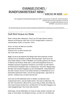 Gott f&uuml;hrt hinaus ins Weite