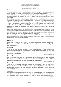 Strona 1 z 2 TRANSKRYPCJA TEKSTÓW