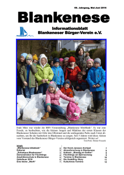 Informationsblatt Blankeneser B&uuml;rger