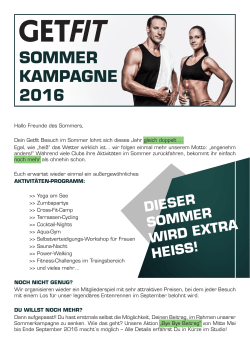 sommer kampagne 2016 - GetFit