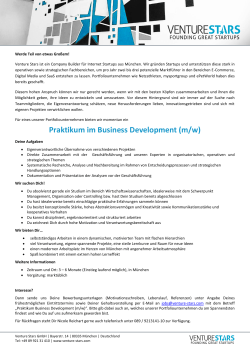 Praktikum im Business Development (m/w)