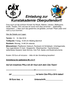 Einladung zur Kunstakademie Oberpullendorf!