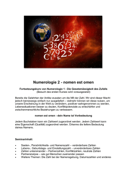 Numerologie 2 - nomen est omen