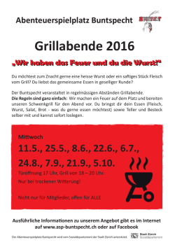 Grillabende 2016 - Abenteuerspielplatz Buntspecht