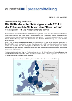 Die Hälfte der unter 3-Jährigen wurde 2014 in der EU