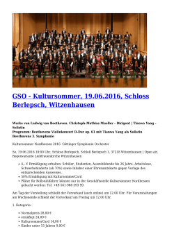 GSO - Kultursommer, 19.06.2016, Schloss Berlepsch, Witzenhausen