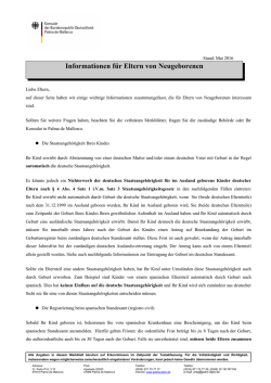Informationen f&uuml;r Eltern von Neugeborenen