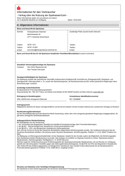 Informationen f&uuml;r den Verbraucher A. Allgemeine Informationen