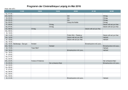 Programm der Cinémathèque Leipzig im Mai 2016