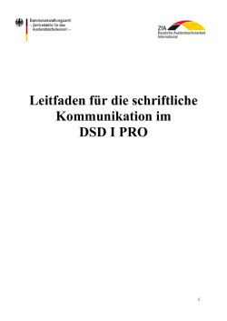 Leitfaden f&uuml;r die schriftliche Kommunikation im DSD I PRO