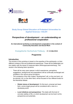 Perspectives of development - Evangelische Hochschule Freiburg