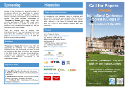 Information Call for Papers Extension International Conference