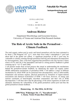 Andreas Richter The Role of Arctic Soils in the