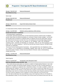 Programm / Club Agenda RC Basel-DreilÃ¤ndereck 13.05.2016 08:05