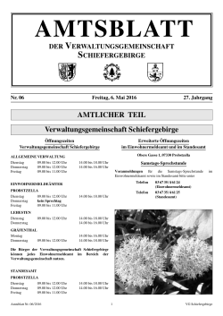 amtsblatt - Verwaltungsgemeinschaft Schiefergebirge
