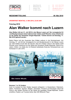 Alan Walker kommt nach Luzern