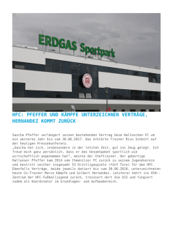 HFC: Pfeffer und K&auml;mpfe unterzeichnen Vertr&auml;ge