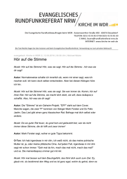 H&ouml;r auf die Stimme