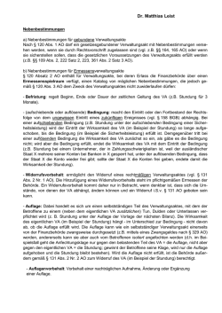 Handout Nebenbestimmungen
