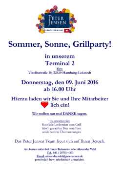 Sommer, Sonne, Grillparty!