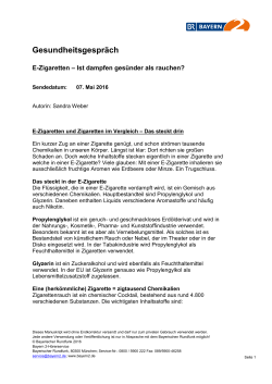 E-Zigaretten - Bayerischer Rundfunk