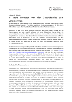 In sechs Monaten von der Gesch&auml;ftsidee zum Unternehmen