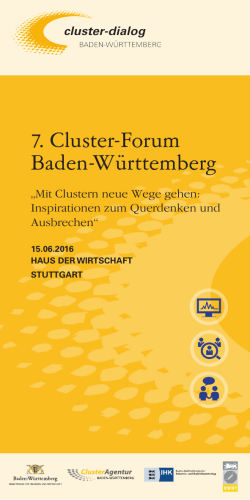 Programmheft zum 7. Cluster-Forum 2016 (FORUM_FINAL, 3.1 MB)