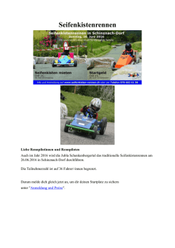 Seifenkistenrennen Flyer - Spielgruppe Schinznach