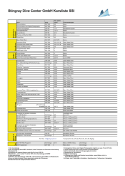 Kursliste SSI - StingRayDive.ch