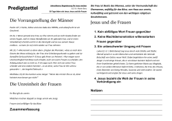 Predigtzettel - Basileia Vineyard Basel