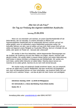 „Wer bin ich als Frau?“ Ein Tag zur Findung des eigenen weiblichen