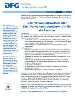 Dipl. Verwaltungswirt/in oder Dipl. Verwaltungsbetriebswirt/in f&uuml;r die