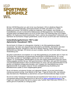 Instandhaltungsfachmann 100 % oder diplomierter Hausabwart 100%.