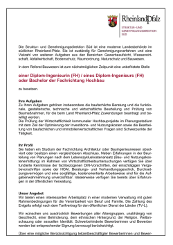 einer Diplom-Ingenieurin (FH) / eines Diplom