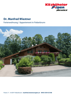 Dr. Manfred Wiestner in Fieberbrunn