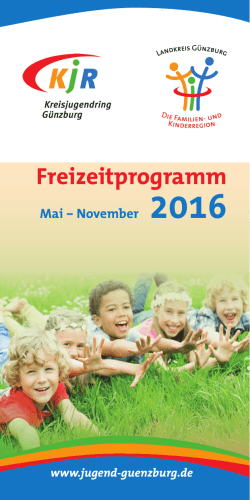 Freizeitprogramm Mai bis November 2016