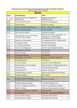 Veranstaltungsübersicht für Vereine 2016