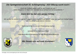 Die Spielgemeinschaft SC Sch&ouml;ngeising / ASV Biburg sucht euch