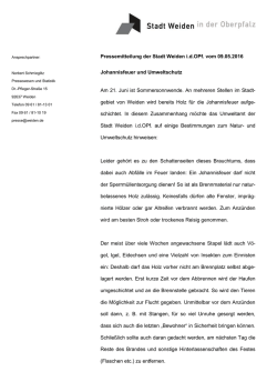 Johannisfeuer und Umweltschutz - Stadt Weiden in der Oberpfalz